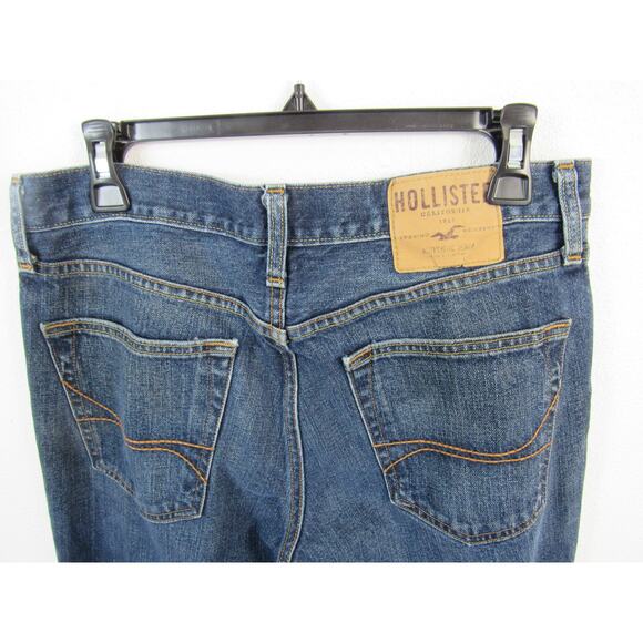Hollister 32X34 Skinny Jeans Mens Dark Blue Denim Stretch Denim Button Fly - Picture 7 of 8